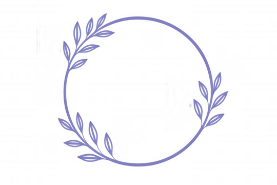 Elegant lavender floral wreath frame forming a circle, decorative botanical border on transparent background - Powered by Adobe