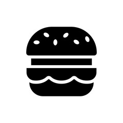 Hamburger solid icon. Burger symbol in flat style. Fast food pictogram for apps and web sites, infographic, restaurant and cafe menu, BBQ, party snacks. Vector illustration