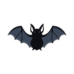 Cute cartoon bat with spread wings, a charming and friendly digital vector illustration for animal themes.
