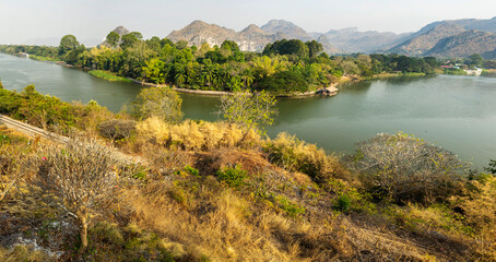 Fototapeta premium River Kwai and Thai-Burma railway,Kanchanaburi,Thailand.
