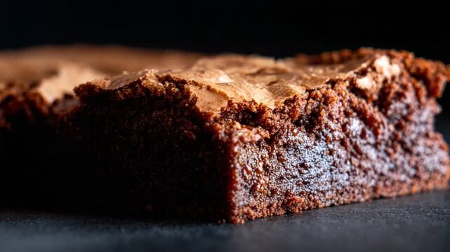 Chocolate brownie closeup