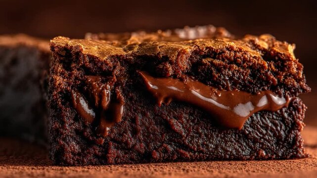 Chocolate brownie closeup