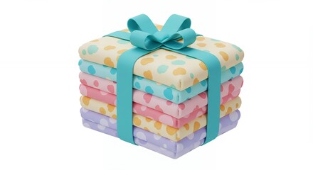 Obraz premium Stacked presents with teal ribbon