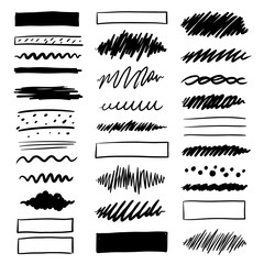 Hand Drawn Doodle Lines and Borders Vector Set Illustration