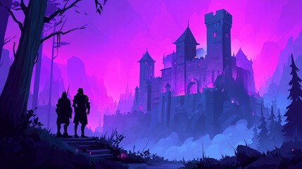 Futuristic Haunted Castle With Mecha Guards