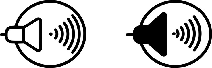 ofvs5 OutlineFilledVectorSign ofvs - megaphone vector icon . isolated transparent . public relations . shouting . black outline and filled version . AI 10 / EPS 10 . g11280