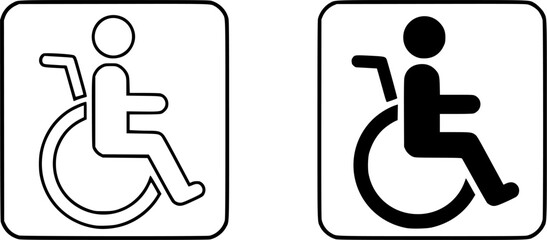ofvs721 OutlineFilledVectorSign ofvs - wheelchair accessible vector icon . access sign . disabled person . isolated transparent . outline and filled version . AI 10 / EPS / PNG . g1206