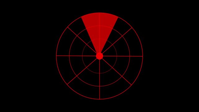 A radar Animation video on black background.Simple Radar Scanning Navigation ,Abstract glowing radar screen
