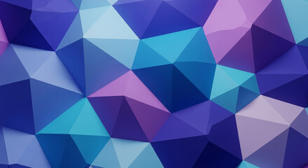 Fototapeta premium Abstract Geometric Pattern of Triangles in Blue and Purple Hues.