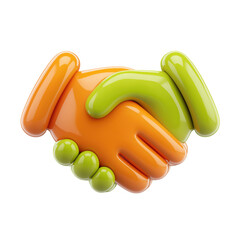 Abstract 3D Handshake: Partnership & Teamwork Concept
