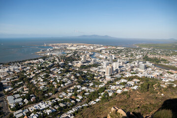 View of Townsville and Magnetic Island from Castle Hill Lookout, Townsville, Queensland, Australia