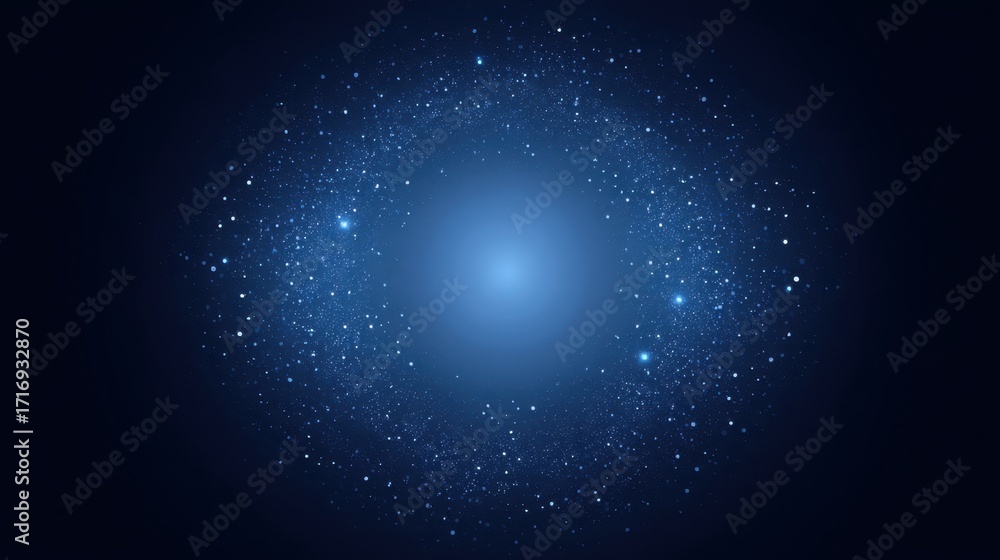 Aufkleber cosmic galaxy background with stars and light effects in deep blue color for use in design projects,