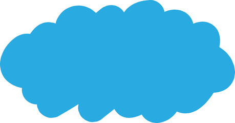 Brush drawn cloud shaped speech bubble illustration icon