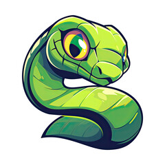 Green snake cartoon character