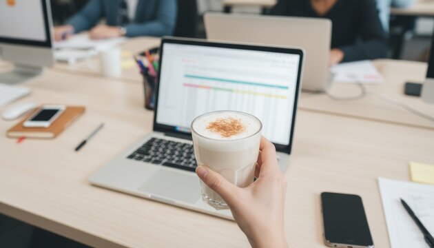 Coffee break meeting office workspace digital content modern environment - Powered by Adobe