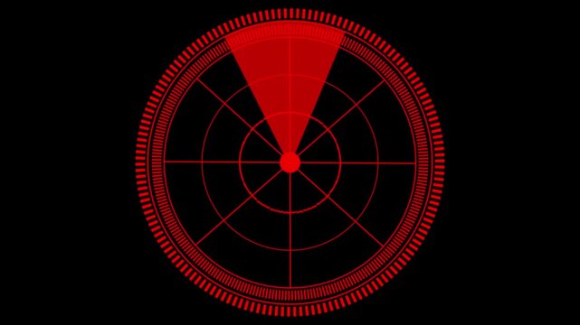 A radar Animation video on black background.Simple Radar Scanning Navigation ,Abstract glowing radar screen