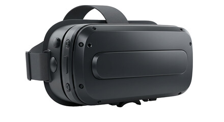Modern black virtual reality headset with adjustable strap