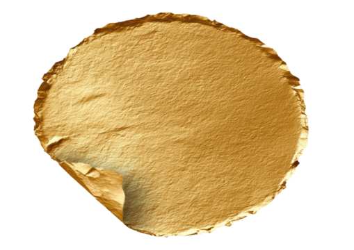 Gold foil circle with a ragged edge