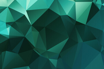 Teal Green Geometric Low Poly Abstract Background polygon