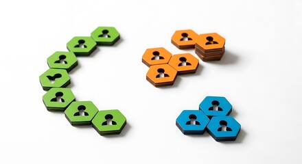 Abstract Game Pieces Representing Team Building