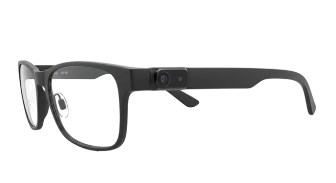 Sleek black smart glasses with modern design