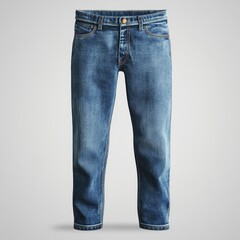 Light blue denim jeans, straight leg