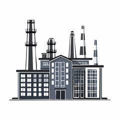 Obraz premium Magnifique dessin d'une usine, fond blanc, production, industriel, fabrication 