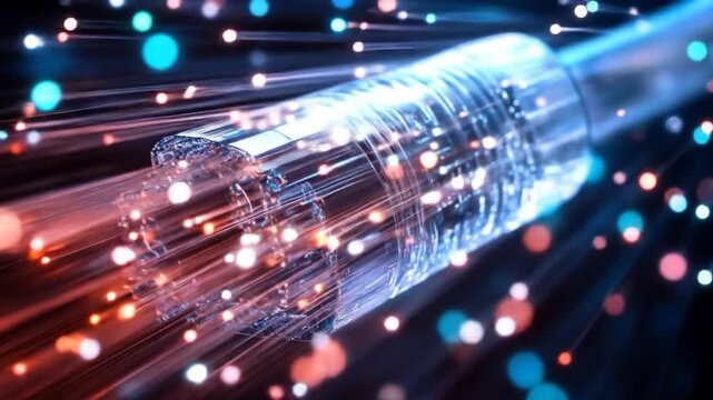 Fiber Optic Cable with Data Transmission.