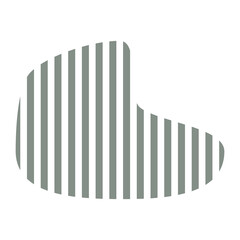 A simple, abstract, minimalist aesthetic and irregular shape with rounded edges. The shape is filled with a pattern of  light green with transparent background