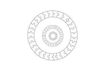 Concentric Puzzle Rings A Circular Jigsaw Pattern.