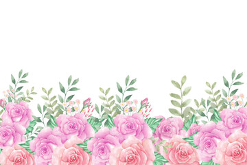 Watercolor flowers background vector for design.