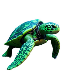 Fototapeta premium Untitled design - Cybernetic sea turtle in tech armour, PNG 