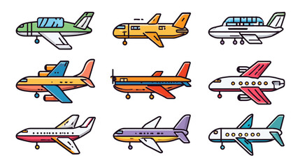 Collection of Airplane Icons.