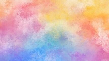A vibrant, abstract watercolor painting displays a soft and blended spectrum of pastel colors.