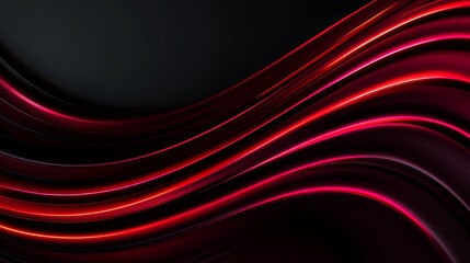 Abstract flowing red light streaks on a dark background, futuristic motion graphic