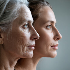 Side Profile Aging Comparison Portrait
