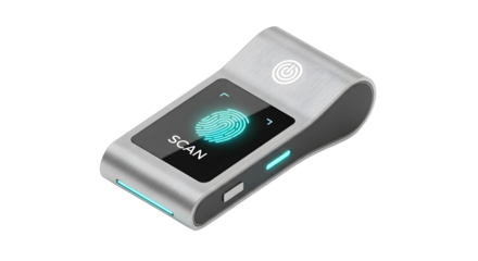 Modern Digital Fingerprint Scanner Device with Touch Screen and Security Features