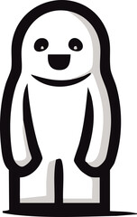 Obraz premium a simple black and white line drawing of a character resembling a ghost