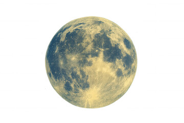 Full moon against a transparent background showing detailed lunar surface texture for space and astronomy concepts