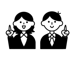 男女のピクトグラムアイコンイラスト / ポイント / ベクター