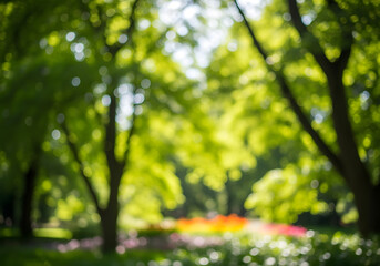 Blur green park garden outdoor background blurry tree nature with bokeh light background Blur nature park in spring and summer