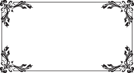 Fototapeta premium Floral ornament frame black and white