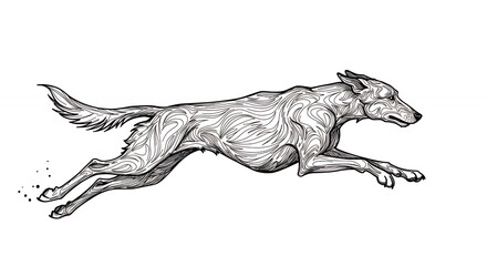 Fototapeta premium Dog running illustration