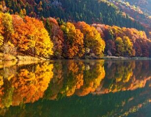 Obraz premium Autumnal lake reflections (1)