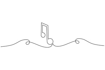 Obraz premium Music note single line drawing with a white background