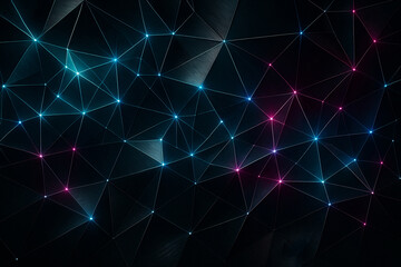 光が繋がるネットワークの抽象背景デザイン
