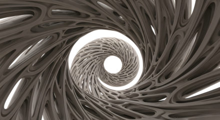 Abstract Metallic Spiral Pattern in Monochrome Artistic Design for Modern Digital Art