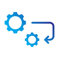 Gear integration workflow Flat Gradient icon.
