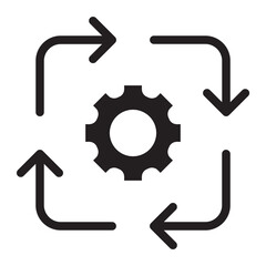 Circular process automation Glyph icon.