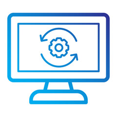 Desktop automation system Line gradient icon.